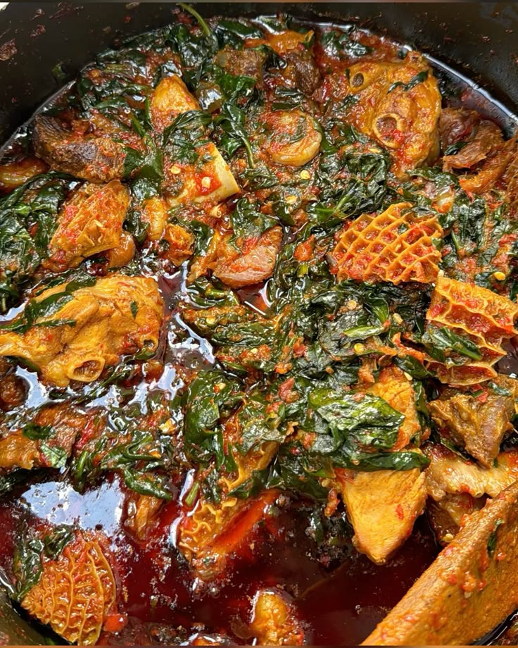 Efo Riro with Assorted Meat