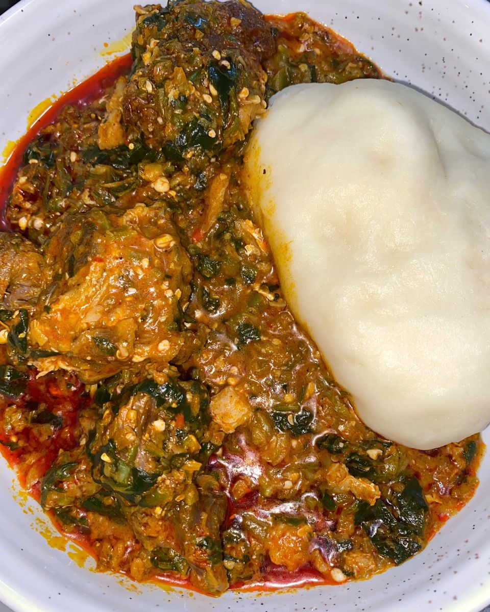 Pounded Yam with Egusi Soup